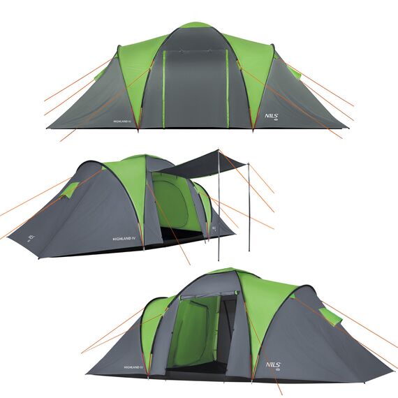 NILS CAMP namiot turystyczny 4 osobowy NC6431 HIGHLAND, Kolor: zielony