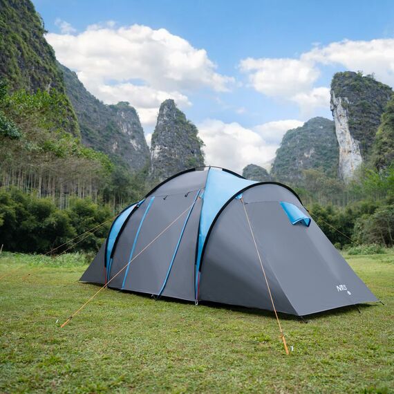 NILS CAMP namiot turystyczny 4 osobowy NC6431 HIGHLAND, Kolor: szary, 6 zdjęcie