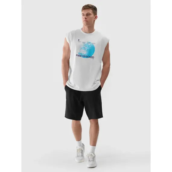 4F koszulka bez rękawów męska 4FRSS24TSLEM148 biała, Kolor: biały, Rozmiar: XL, 4 zdjęcie