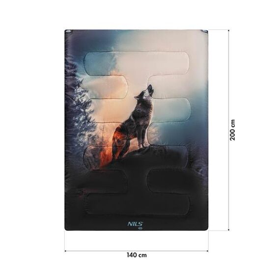 NILS CAMP śpiwór turystyczny 3w1 dwuosobowy WOLF NC3601, Kolor: czarny, 4 zdjęcie