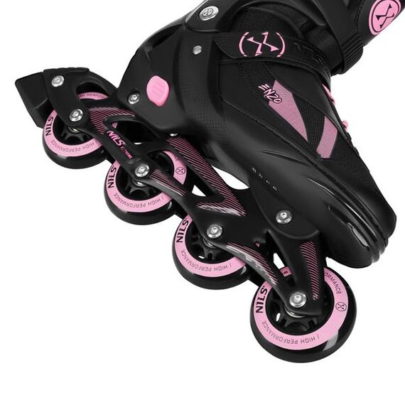NILS łyżworolki 2w1 rolki damskie do nauki jazdy NH382 czarno-różowe, Kolor: różowy, Rozmiar: 28-31, 5 zdjęcie