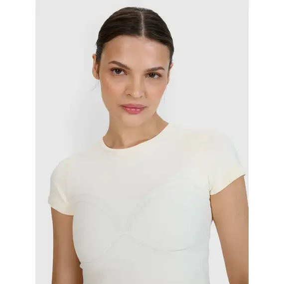 4F koszulka damska t-shirt do ćwiczeń 4FWSS25TFTSF1270 biały, Kolor: biały, Rozmiar: XS/S, 5 zdjęcie