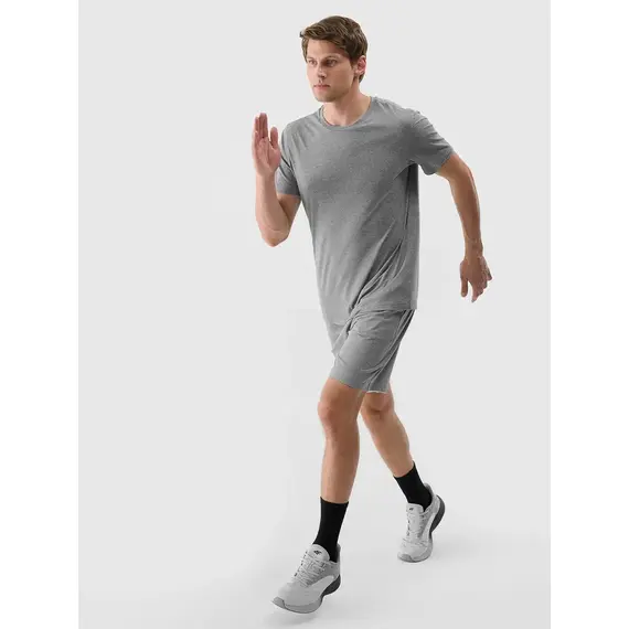 4F koszulka męska t-shirt treningowa 4FWSS25TFTSM1344 szara, Kolor: szary, Rozmiar: XL, 4 zdjęcie