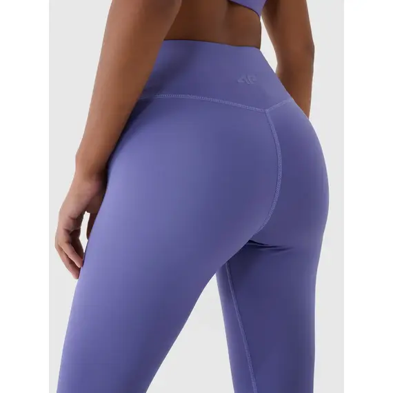 4F legginsy sportowe damskie z wysokim stanem 4FRSS25TFTIF306 fioletowe, Kolor: fioletowy, Rozmiar: L, 2 zdjęcie