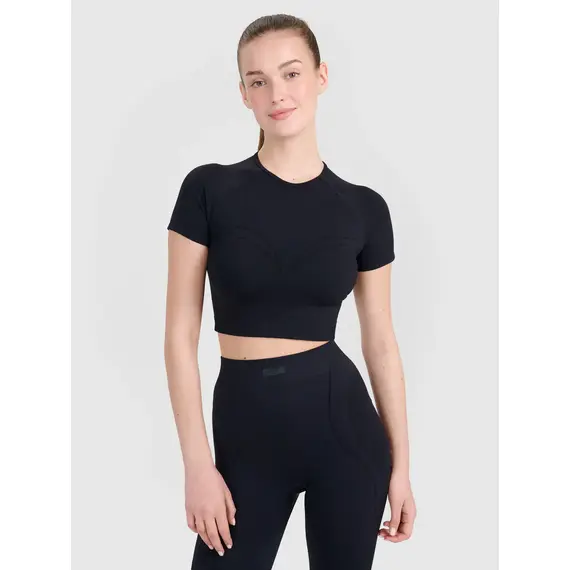 4F koszulka crop-top do ćwiczeń fitness 4FRSS25TFTSF1757 czarny, Kolor: czarny, Rozmiar: M/L, 2 zdjęcie 4F koszulka crop-top do ćwiczeń fitness 4FRSS25TFTSF1757 czarny, Kolor: czarny, Rozmiar: M/L, 2 zdjęcie