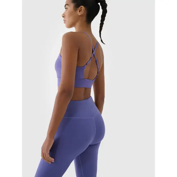 4F legginsy sportowe damskie z wysokim stanem 4FRSS25TFTIF306 fioletowe, Kolor: fioletowy, Rozmiar: L, 3 zdjęcie