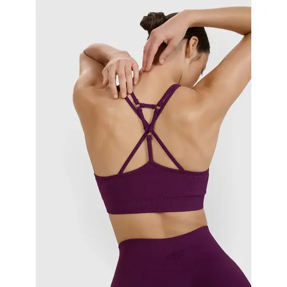4F biustonosz sportowy treningowy z niskim wsparciem 4FWSS25USBAF166 fioletowy, Kolor: fioletowy, Rozmiar: L, 2 zdjęcie