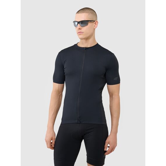 4F t-shirt męski koszulka rowerowa rozpinana męska 4FWSS25TFTSM1285 czarna, Kolor: czarny, Rozmiar: L