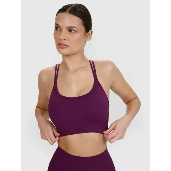 4F biustonosz sportowy treningowy z niskim wsparciem 4FWSS25USBAF166 fioletowy, Kolor: fioletowy, Rozmiar: L, 3 zdjęcie