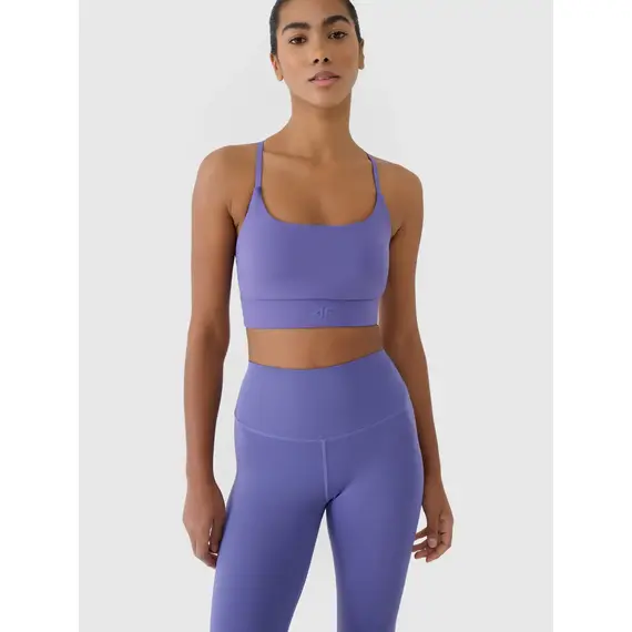 4F legginsy sportowe damskie z wysokim stanem 4FRSS25TFTIF306 fioletowe, Kolor: fioletowy, Rozmiar: L, 5 zdjęcie