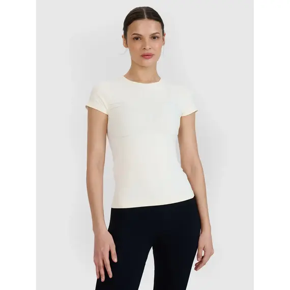 4F koszulka damska t-shirt do ćwiczeń 4FWSS25TFTSF1270 biały, Kolor: biały, Rozmiar: XS/S