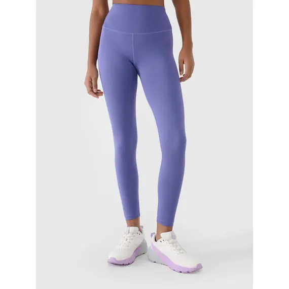4F legginsy sportowe damskie z wysokim stanem 4FRSS25TFTIF306 fioletowe, Kolor: fioletowy, Rozmiar: L, 4 zdjęcie