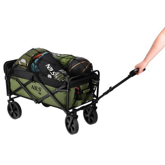 NILS CAMP wózek transportowy turystyczny 150L NC2602 zielony, 3 zdjęcie