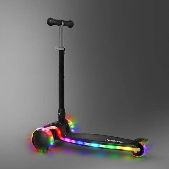 NILS EXTREME hulajnoga trójkołowa świecąca LED HLB1306 czarna, 3 zdjęcie