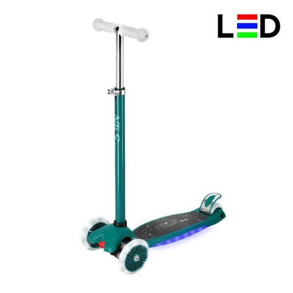 NILS EXTREME hulajnoga trójkołowa świecąca LED HLB1310 zielona, Kolor: zielony, Rozmiar: one size