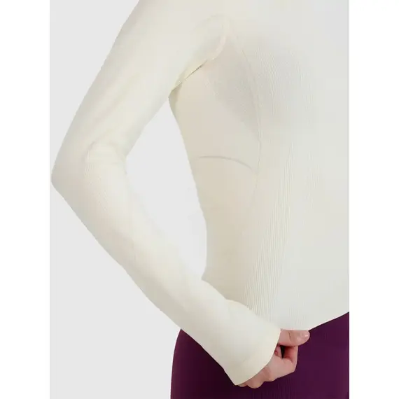 4F koszulka z długim rękawem longsleeve do ćwiczeń 4FWSS25TFLOF403 biała, Kolor: biały, Rozmiar: XS/S, 5 zdjęcie