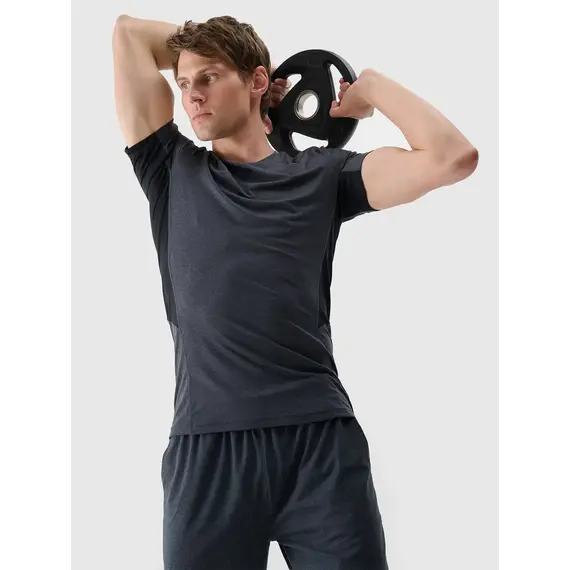 4F koszulka męska t-shirt treningowa 4FWSS25TFTSM1345 szara, Kolor: szary, Rozmiar: XL, 4 zdjęcie