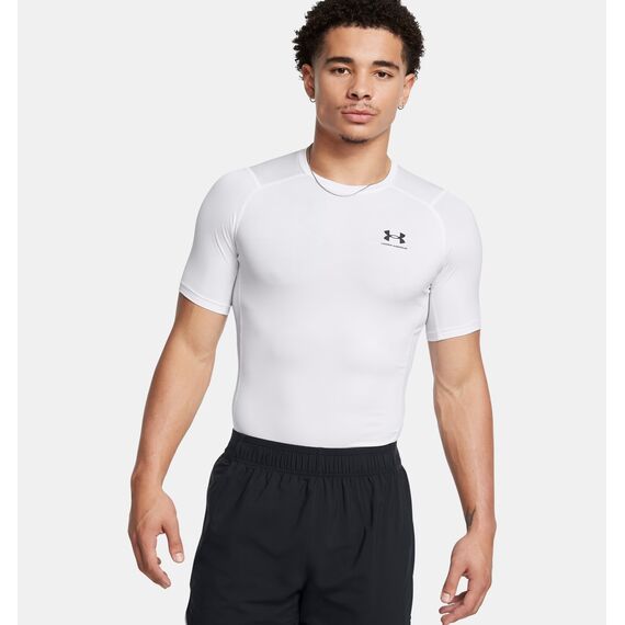 UNDER ARMOUR koszulka treningowa męska t-shirt HG Armour Comp SS biała, Kolor: biały, Rozmiar: M
