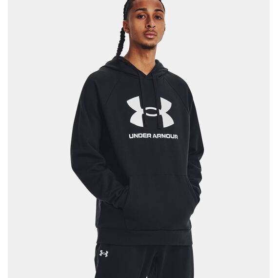 UNDER ARMOUR bluza bawełniania z kapturem UA Rival Fleece Logo HD czarna, Kolor: czarny, Rozmiar: L