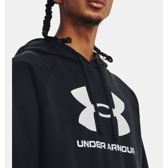 UNDER ARMOUR bluza bawełniania z kapturem UA Rival Fleece Logo HD czarna