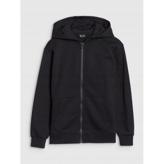 4F bluza bawełniana dziewczęca z kapturem 4FJWMM00TSWSF1861 czarna