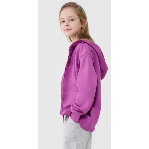 4F bluza rozpinana dla dziewczynki 4FJWSS25TSWSF1853 fioletowa, Kolor: fioletowy, Rozmiar: 164, 4 zdjęcie