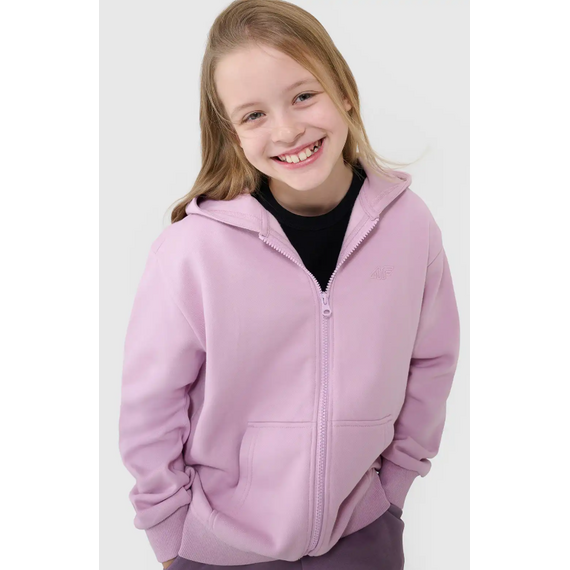 4F bluza rozpinana dla dziewczynki 4FJWSS25TSWSF1853 fioletowa, Kolor: różowy, Rozmiar: 128, 5 zdjęcie