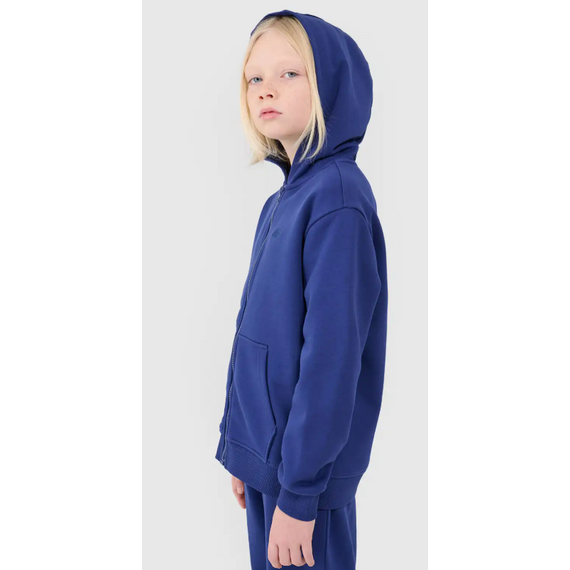 4F bluza z kapturem dla chłopca 4FJWSS25TSWSM1851 niebieska, Kolor: niebieski, Rozmiar: 152, 4 zdjęcie