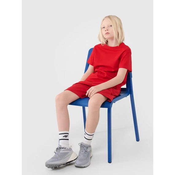 4F krókie spodenki bawełniane dla chłopca 4FJWSS25TSHOM627 czerwone, Kolor: czerwony, Rozmiar: 164, 4 zdjęcie