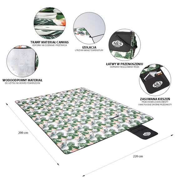 NILS CAMP koc turystyczny z warstwą aluminiową 220x200cm NC8008, Kolor: zielony, 2 zdjęcie