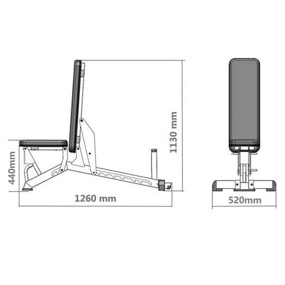 L1237 REGULOWANA ŁAWKA DO ĆWICZEŃ SEMI COMMERCIAL HMS, 5 zdjęcie