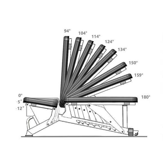 L1237 REGULOWANA ŁAWKA DO ĆWICZEŃ SEMI COMMERCIAL HMS, 6 zdjęcie