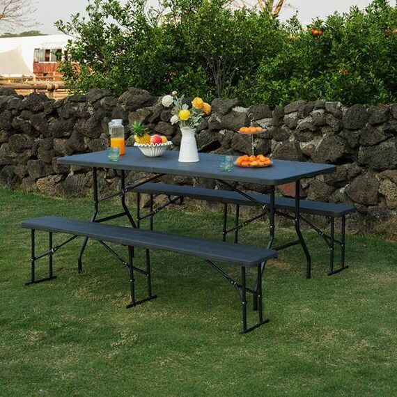 NC3404 SKŁADANA ŁAWKA OGRODOWA 183 CM ANTRACYT NILS CAMP, 7 zdjęcie