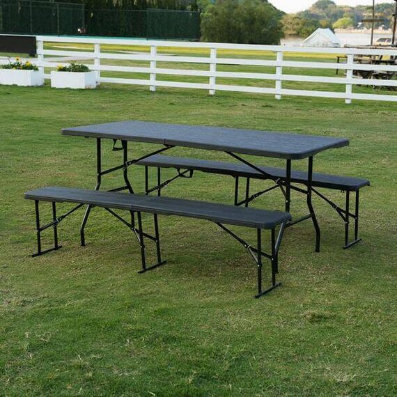 NC3404 SKŁADANA ŁAWKA OGRODOWA 183 CM ANTRACYT NILS CAMP, 9 zdjęcie