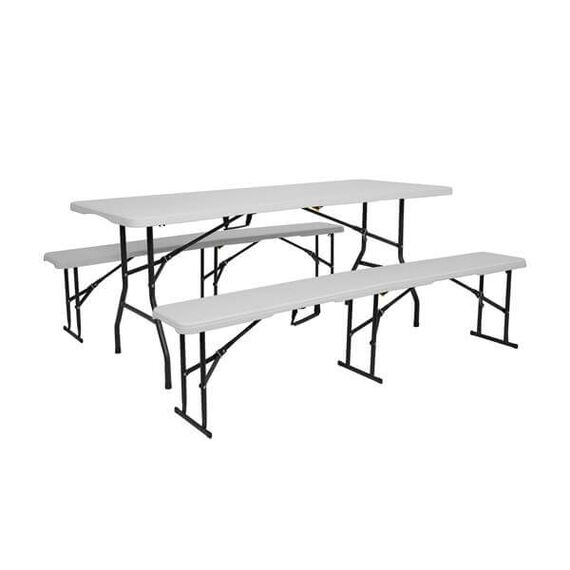 NC3404 SKŁADANA ŁAWKA OGRODOWA 183 CM BIAŁA NILS CAMP, 6 zdjęcie