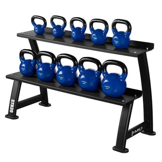 STR39 STOJAK NA KETTLEBELLS DWUPOZIOMOWY COMMERCIAL HMS, 3 zdjęcie