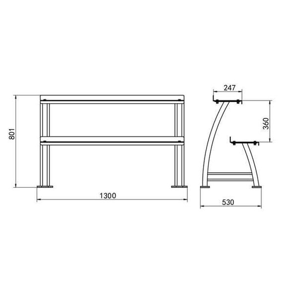 STR39 STOJAK NA KETTLEBELLS DWUPOZIOMOWY COMMERCIAL HMS, 4 zdjęcie