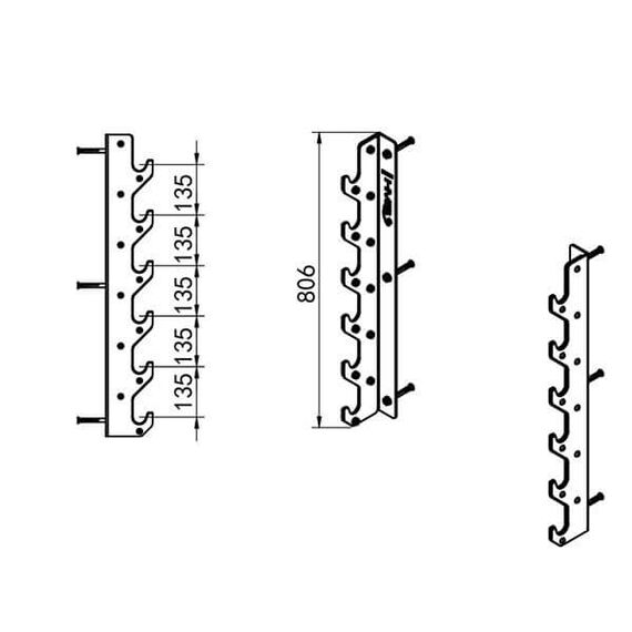STR46 WIESZAK UCHWYT PRZYŚCIENNY NA GRYFY OLIMPIJSKIE COMMERCIAL HMS, 4 zdjęcie