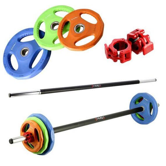 ZESTAW TRAINING PUMP SBP22 SZTANGA 10 x 20 KG (200 KG) + STOJAK STR40 HMS, 3 zdjęcie