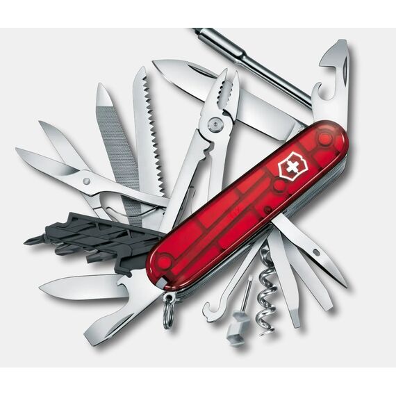 VICTORINOX scyzoryk CyberTool L 91mm Celidor transparentny czerwony