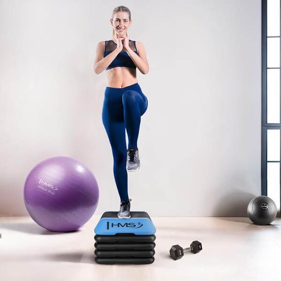 HMS AS001 mini step do ćwiczeń fitness aerobik czarny/niebieski, Kolor: niebieski, Rozmiar: one size, 2 zdjęcie