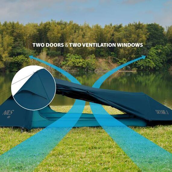 NILS CAMP namiot turystyczny biwakowy Ultra Light Skyair 1 niebieski, Kolor: niebieski, Rozmiar: one size, 8 zdjęcie