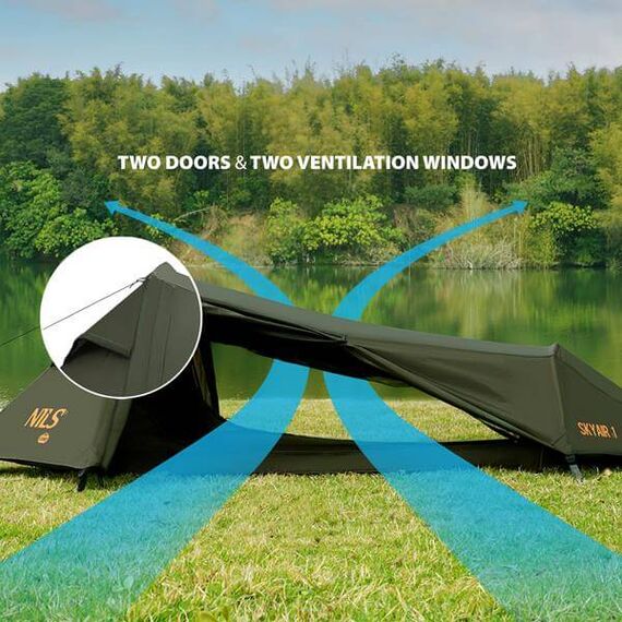 NILS CAMP namiot turystyczny biwakowy Ultra Light Skyair 1 zielony, Kolor: zielony, Rozmiar: one size, 8 zdjęcie