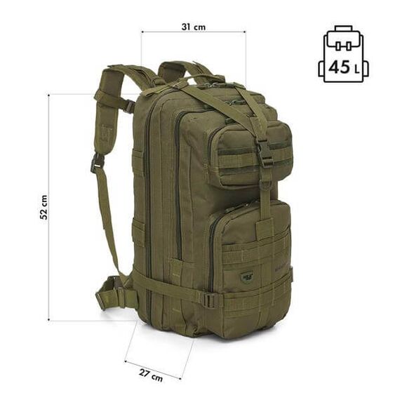 NILS CAMP plecak taktyczny 45L Ranger NC3902 zielony, Kolor: zielony, Rozmiar: one size, 6 zdjęcie