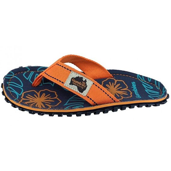 Klapki japonki Gumbies Islander Flip-Flops - Orange Hibiscus, Kolor: pomarańczowy, Rozmiar: 45, 6 zdjęcie