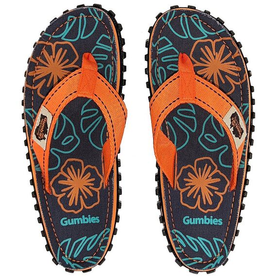 Klapki japonki Gumbies Islander Flip-Flops - Orange Hibiscus, Kolor: pomarańczowy, Rozmiar: 45, 4 zdjęcie