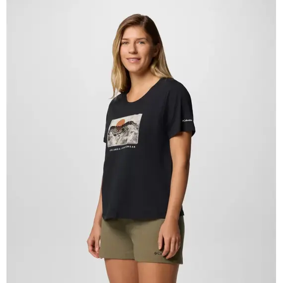 Columbia T-shirt damski Ruby Springs Graphic Scoop Neck SS Black, Wanderlust, Rozmiar: XS, 4 zdjęcie