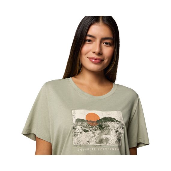 Columbia T-shirt damski Ruby Springs Graphic Scoop Neck SS Safari, Wanderlust, Rozmiar: XS
