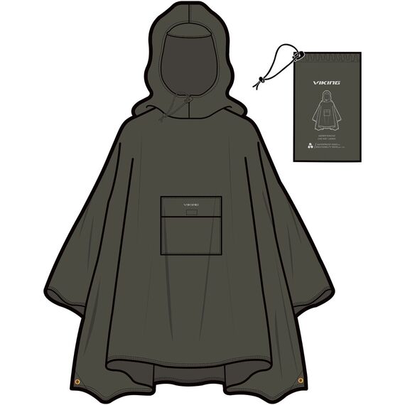 Poncho przeciwdeszczowe dla dorosłych VIKING Vesper zielone