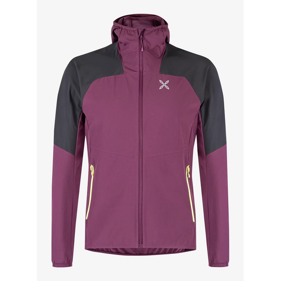 Montura softshell damski Rise Hooded Jacket wine red / sunny lime, Rozmiar: XL